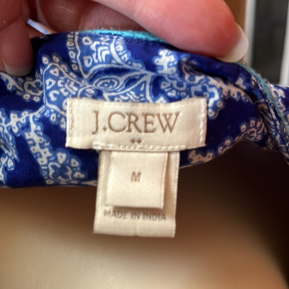 EUC J. Crew blue Paisley cotton blouse. - Picture 14 of 16